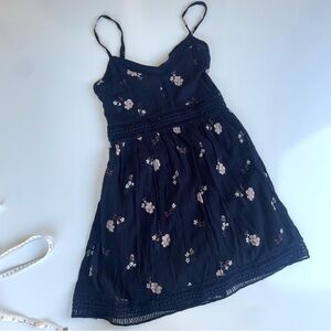 Abercrombie and Fitch Navy Blue Floral Dress, XSP